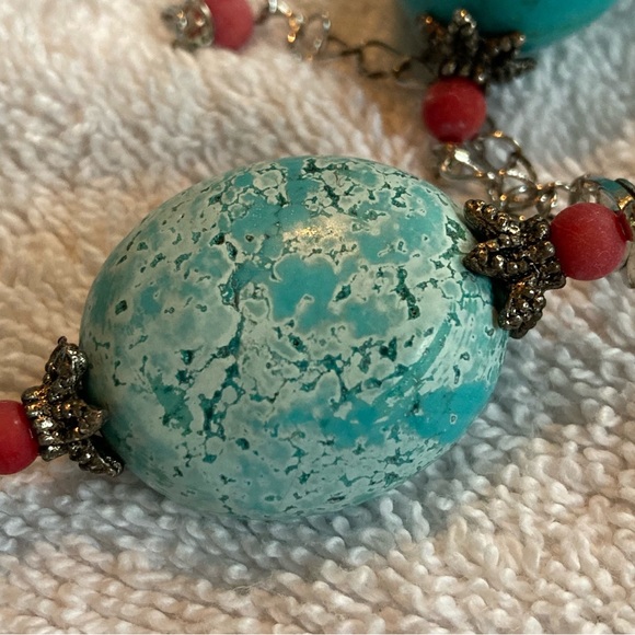 Eleven large turquoise stone necklace - Picture 5 of 8
